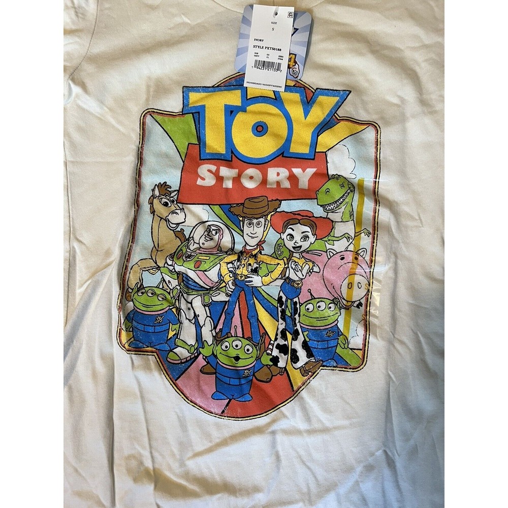Women's Disney Vintage Toy Story Short Sleeve Graphic T-Shirt - IVORY - SIZE S
